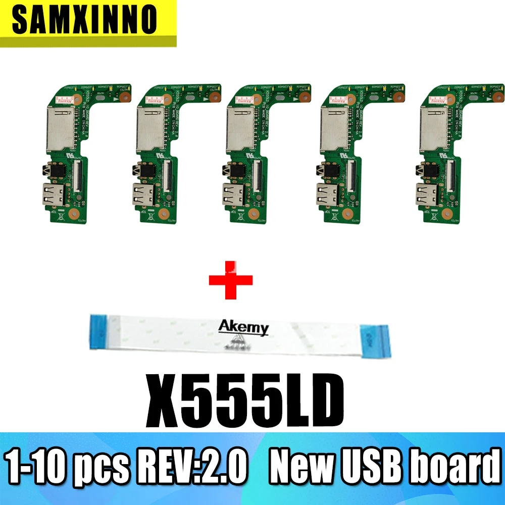 1 10 шт. Новинка! Для For Asus X555 X555L X555LD X555LD_IO USB аудио кард ридер плата REV: 2 0 MB 100%