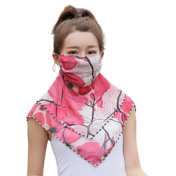 

Summer Outdoor Half Face Mouth Cover Scarf Protection Shawl Veil Breathable Chiffon Party Masks Women Half Face Masks mouth mask