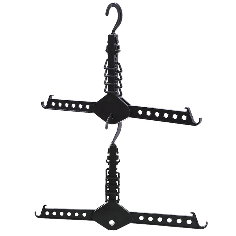 Space Saving Hanger Storage Rack Kitchen ABS Plastic Rack Holder Dual Hanger Clothes Folding Hanger Rack Coat Organizer