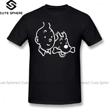 Tintin, футболка, Tintin And Milou, футболка, 100 хлопок, графическая футболка, потрясающая классическая мужская футболка с коротким рукавом