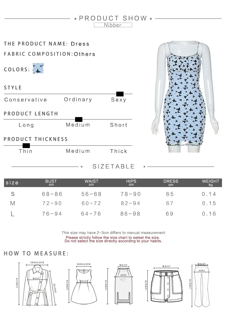 Nibber cute Harajuku style Butterfly pattern sling dress for women 2020 hot High-quality streetwear cansual bodycon mini dresses