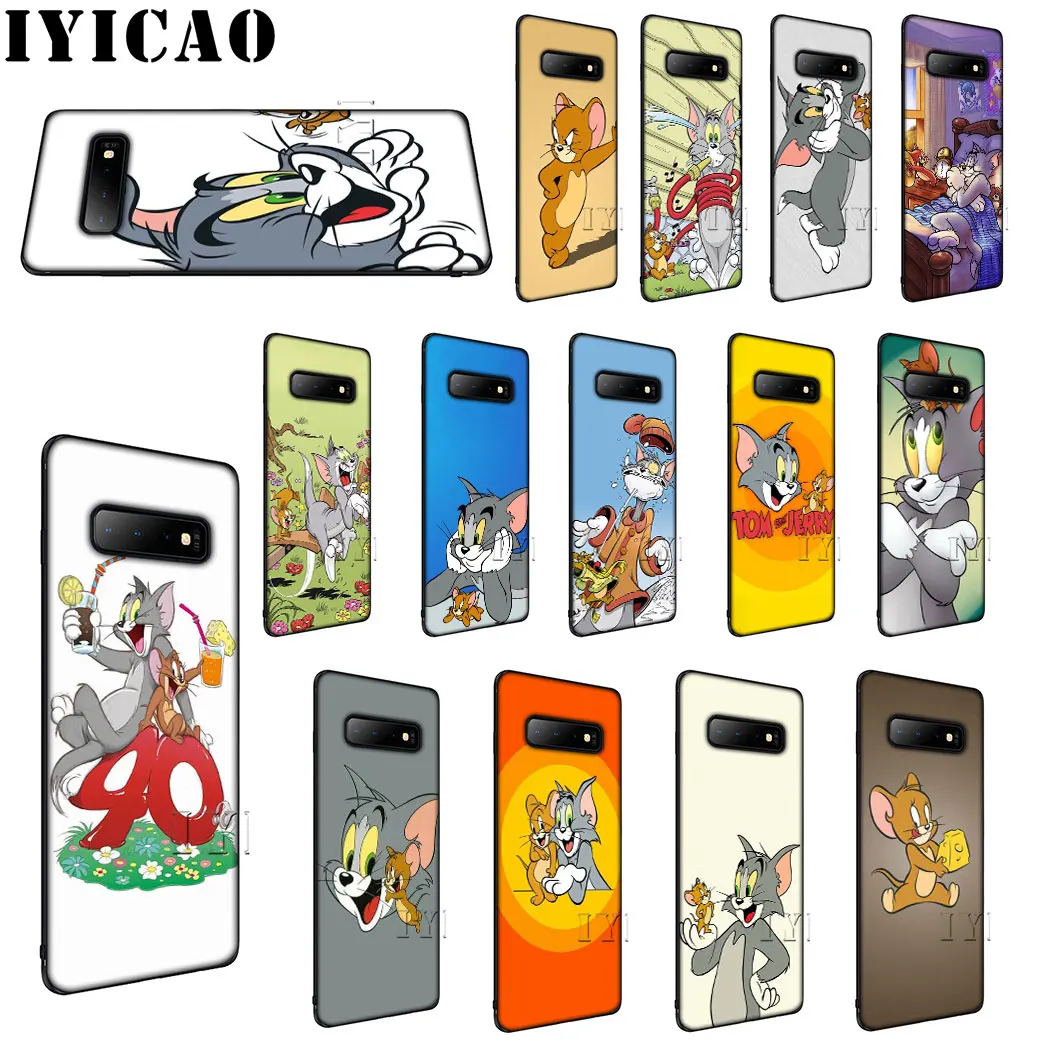 

IYICAO Tom and Jerry Soft Silicone Case for Samsung A3 A5 A6 Plus A7 A8 A9 J6 Phone Cover