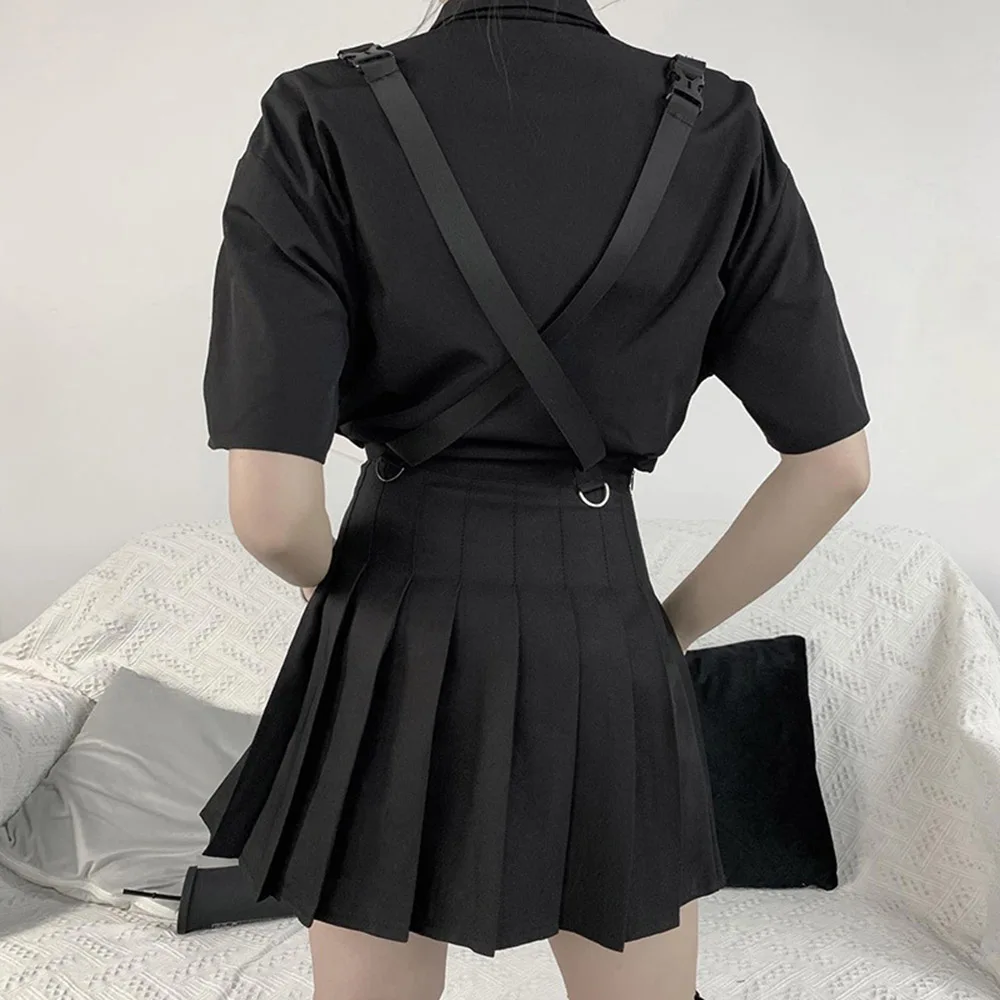 Nouveau Débardeur Noir Blanc Violet Crânes Tartan Carreaux d'une jupe plissée en métal gothique Nouveau Débardeur Noir Blanc Violet Crânes Tartan Carreaux d'une jupe plissée en métal gothique