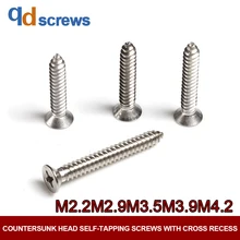 M2.2M2.9M3.5M3.9MM4.2 Common Stainless Steel Phillips Countersunk Flat Head Self-tapping Screw with cross recess GB846 DIN7982 free shipping gb846 316 stainless steel flat head self tapping ka screws m4 m5 m6 philips hot sale new style 2017