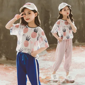 

Girls Clothes Summer Tracksuit For Teen Girls Casual Kids Suit Girls Shirt+ Pants 2 Pcs Teen Children Clothing 4 6 8 10 12 Years
