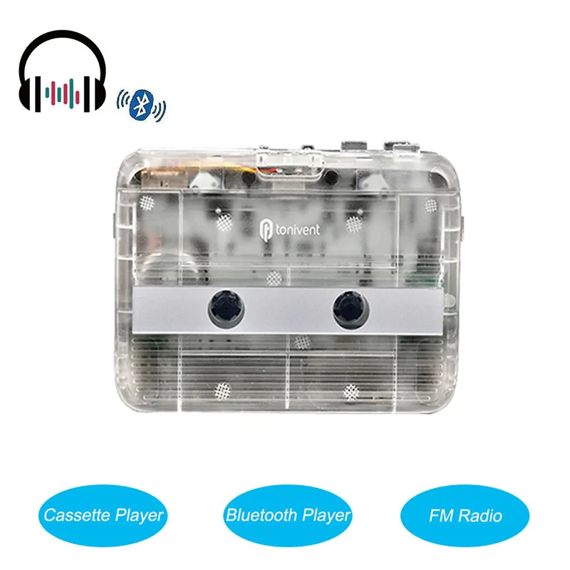Portable Bluetooth Cassette Player with FM Radio Auto-revers function Bluetooth Audio Music Player Tape Cassette Recorder