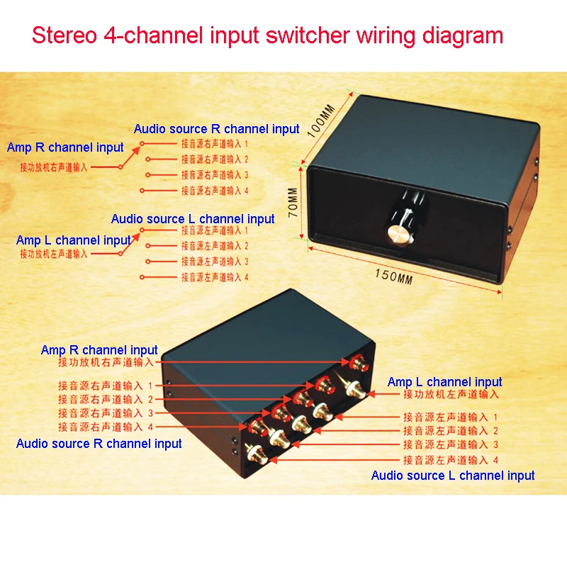 Audio Switcher Converter 4 In 1 Out Stereo 4 Channel Audio Signal Input With Gold-plated RCA Socket Four In One Out H135 Audio Switcher Converter 4 In 1 Out Stereo 4 Channel Audio Signal Input With Gold-plated RCA Socket Four In One Out H135