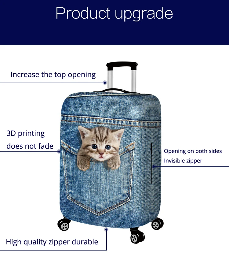 3D Printing Travel Luggage Cover Suitcase Travel Bag Protection Case Luggage Bag Dust Cover For 18-32 inch Travel Accessories