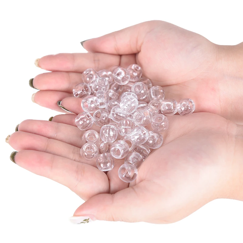 100 шт. прозрачные дреды кольцо для волос бисер плетения манжеты зажимы 6 мм