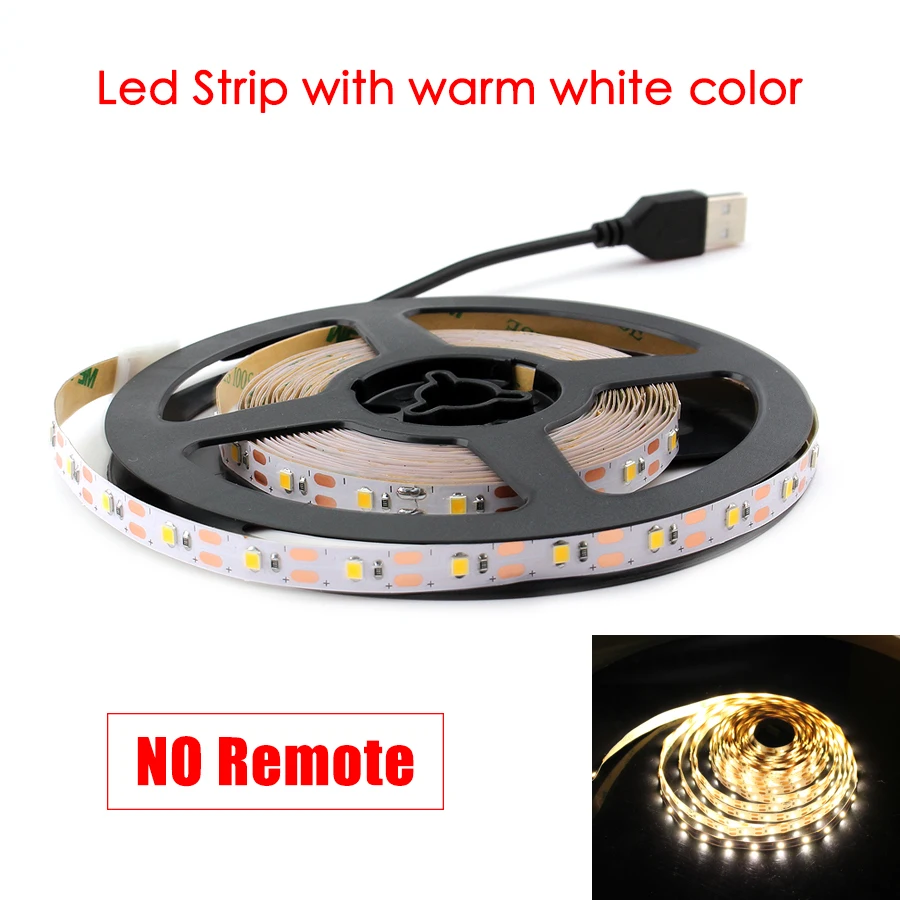 

DC 5V USB LED Strip 2835 Not Waterproof Warm White Cable LEDs For LG Backlight Led Strip Lamp Tape Diode Diy TV Led Backlight