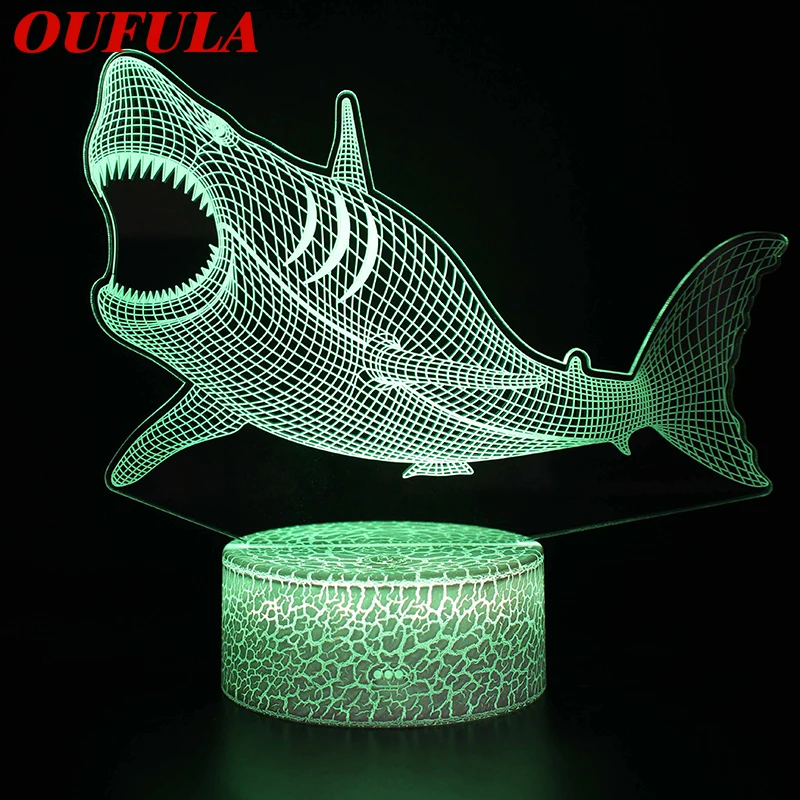 

OUTELA Night LED Lights Novelty 3D lamp Cute Toy Gift 7 ColorCartoon Atmosphere Lamp For Children Kids Room