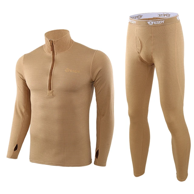 Men's Camouflage Thermal Underwear Set Long Johns Winter Thermal