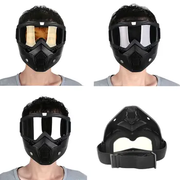 

Detachable Modular Motorcycle Half Helmet Goggles Mouth Filter Nose Face Mask