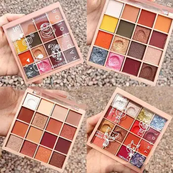 

16-color mashed potato eyeshadow powder glitter pearlescent waterproof ins super fire earth color eyeshadow student