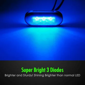 

4pcs Marker Light Boat Marine Grade Waterproof Blue Shockproof Replacement