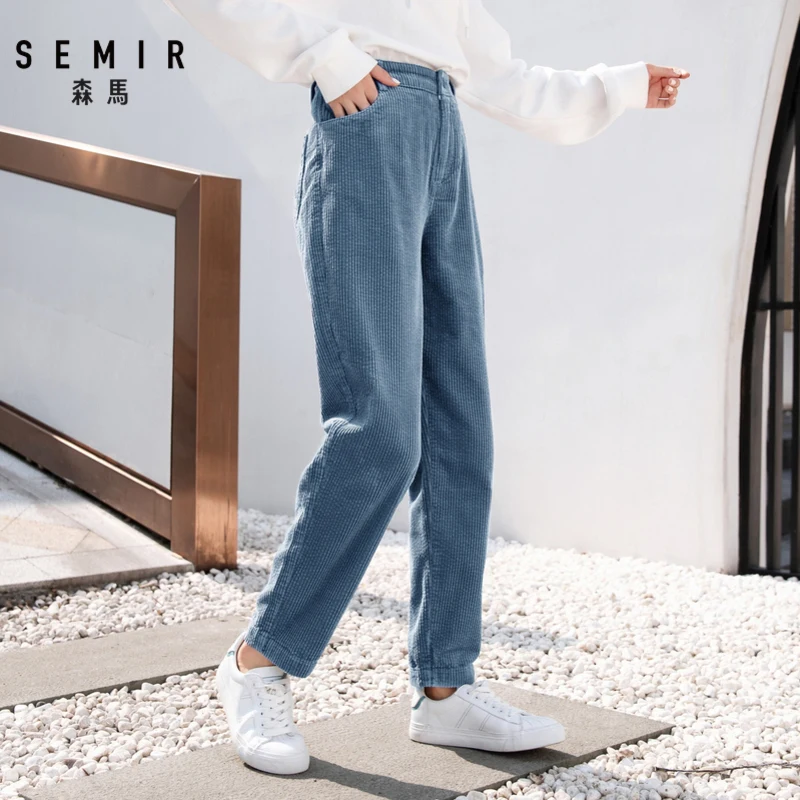 SEMIR вельветовые повседневные брюки женские шикарные брюки зимние новые женские Ретро повседневные брюки тонкие хлопковые женские брюки