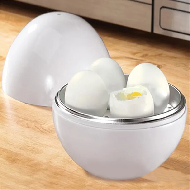 Горячий продавать белый шар формы микроволновой печи 4-6 яйцеварка жесткий вареный котел домашний кухонный инструмент
