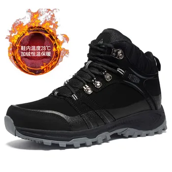 

Brand Men Snow Boots Plus Size 46 New Men Boots with Fur Unisex Winter Snow Botas Warm Plush Shoes High Top Boots Autumn