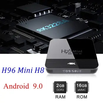 

5pcs Android 9.0 TV Box H96 Mini H8 RK3228A 1G 8G 2G 16G 4K H.265 2.4G 5G Dual Wifi Quad Core Media Player Bluetooth 4.0 Youtube