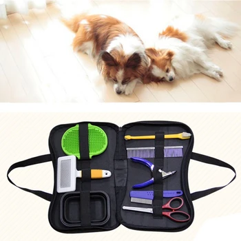 

8PC Pet Grooming Tools Dog Travel Comb Brush Set Pet Haircut Machine Practical Hairdressing Cutting Supplies for Cat and Dog X