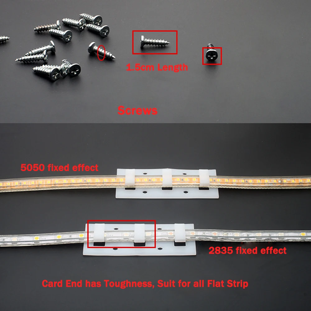 5/10 шт. 18 мм разъем для светодиодной полосы с винтами для SMD 3014 3528 2835 5050 Светодиодные ленты слот для карты гибкий светодиодный лента Монтажная скоба для крепления
