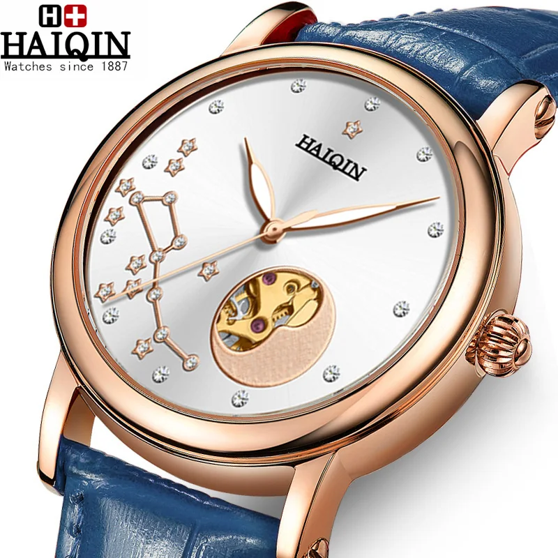 

HAIQIN 2019 New Women Watches Top Brand Luxury Diamond Ladies Watch Women Automatic Mechanial Watches for Women Relogio Feminino
