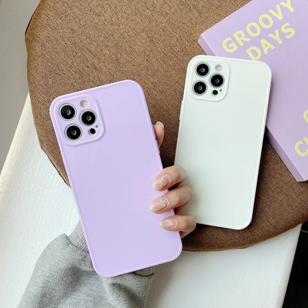 100Pcs Plain Solid Color Phone Case For iPhone 12 Mini 11 Pro Max X XR