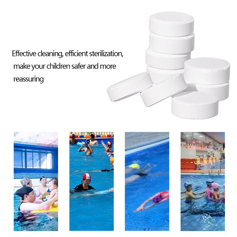 50 Pieces New Swimming Pool Disinfection Tablets Clean Disinfectant Chlorine Tablets Powder Instant Effervescent Chlorine Tablet