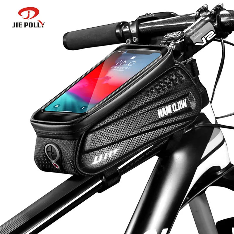 6," велосипедная сумка, водонепроницаемая велосипедная сумка, Mtb Передняя сумка, мобильный чехол для телефона, велосипедная сумка с сенсорным экраном, велосипедные аксессуары