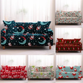 

Merry Christmas 1/2/3/4seats Elastic Sofa Covers Living Room Stretch Couch Cover Sofa Protectors Washable Furniture Slipcovers