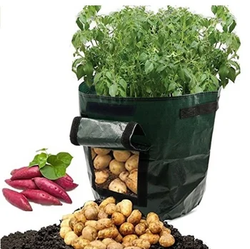 

2-Pack 7 Gallon Garden Potato Grow Bag Vegetables Planter Bags with Handles and Access Flap for Potato, Carrot & Onion