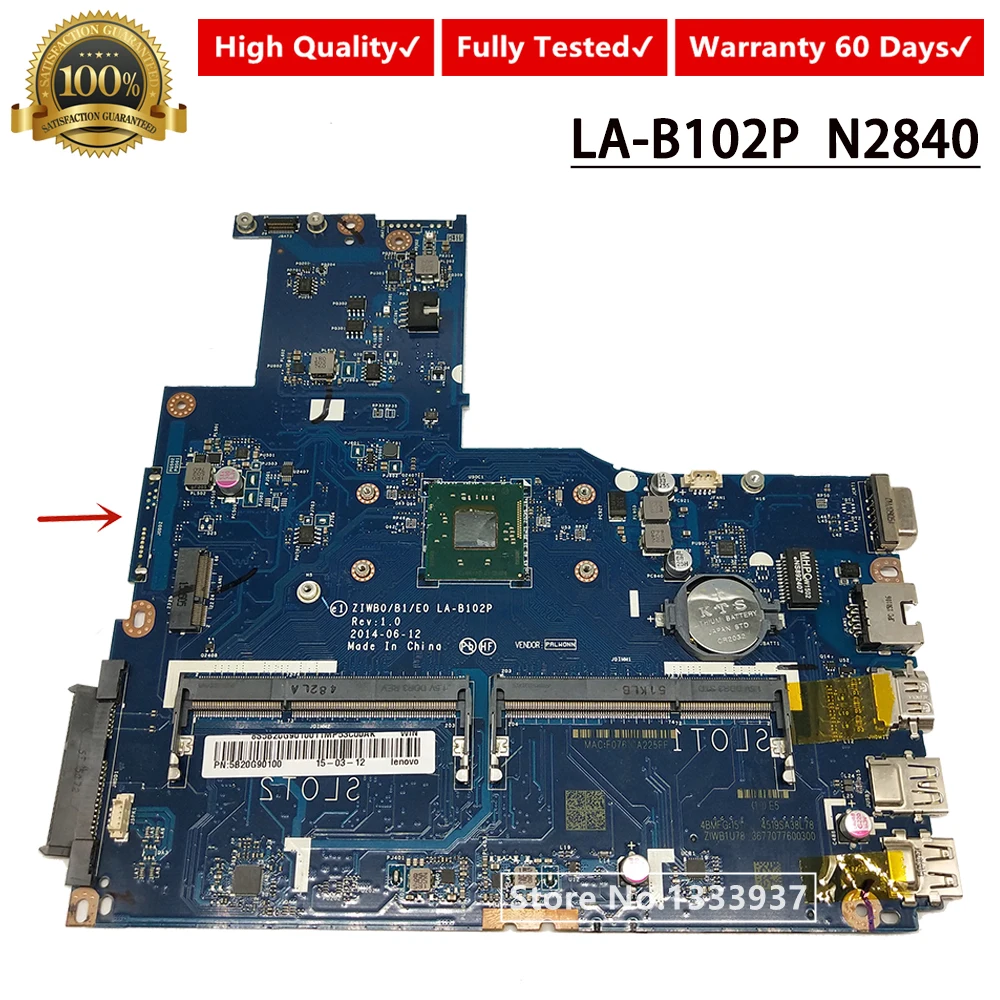 ZIWB0/B1/E0 LA-B102P материнская плата для ноутбука Lenovo B50-30 N2840 SR1YJ N2830 SR1W4 | Компьютеры и