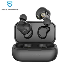 Auriculares inalámbricos con dos controladores dinámicos SOUNDPEATS 5,0 Bluetooth APTX Audio CVC Cancelación de ruido 27Hrs(China)