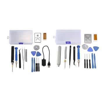 

22Pcs Electric Soldering Iron Screwdriver Portable Welding Pen Charging Iron USB Electric Soldering Iron Screwdriver Set
