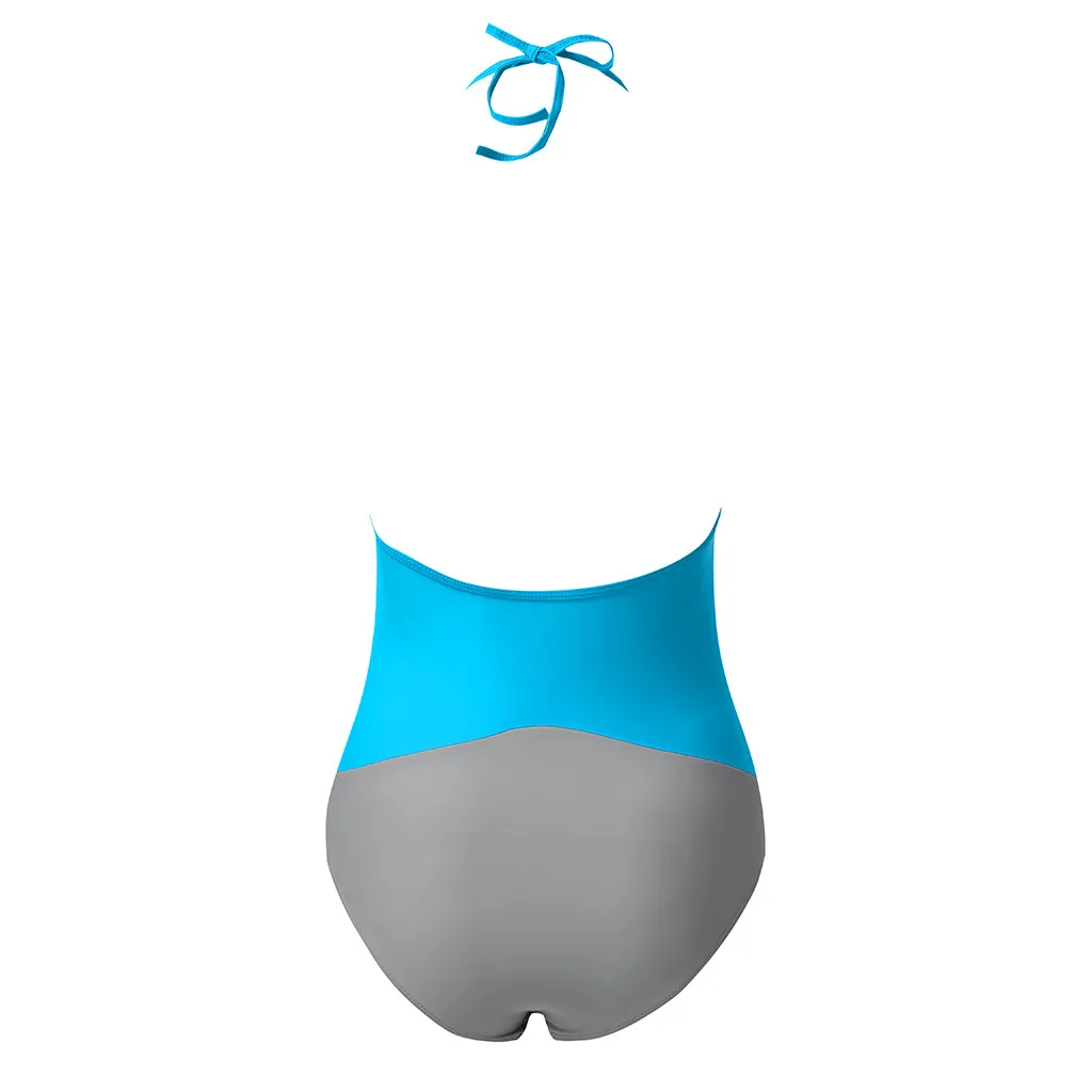 JAYCOSIN One-piece sexy mesh gauze strap women swimwear stitching color printing new beach bikini swimwear trendy temperament 