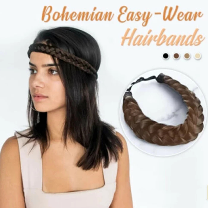 Богемия легко носить парики-повязки оголовье эластичный Твист коса принцесса для вечерние N66