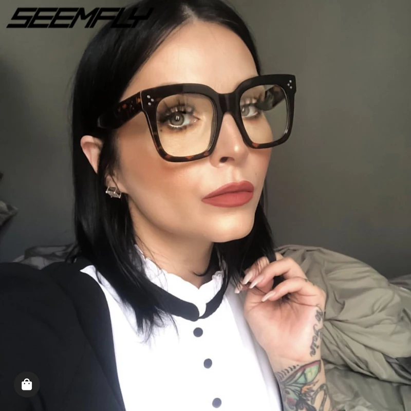 oversized transparent glasses