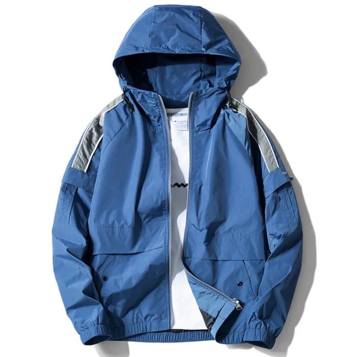 

New Spring Autumn Jacket Men Jackets Men's Casual trend Hip Hop Patchwork Windbreaker Hooded Jacket Coat Zipper Men