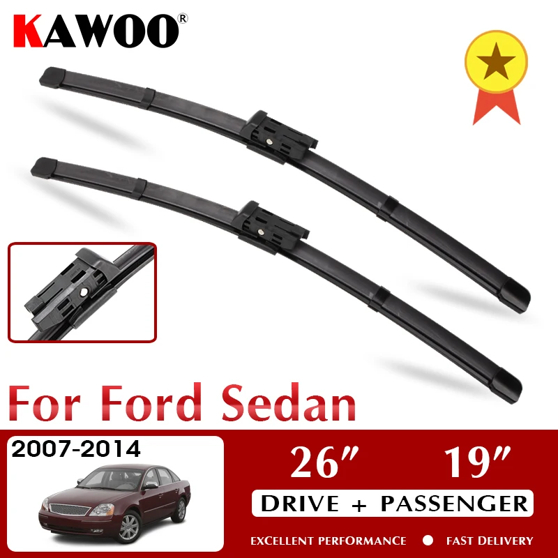 

KAWOO Wiper Car Wiper Blade Blades For Ford Sedan 2007-2014 Windshield Windscreen Window Wash 26"+19" LHD RHD