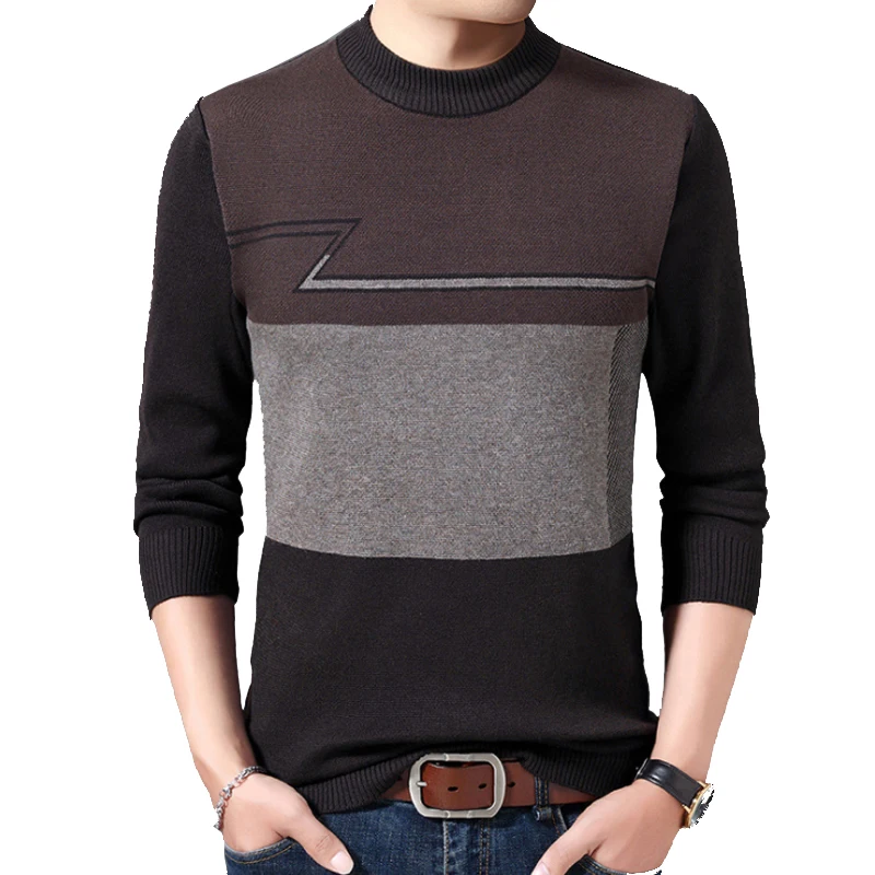 

Brand-sweater Casual Sweater Striped Autumn Winter Sweater Pullovers Men's O-neck Long Sleeve Patchwork Male Men Winter Clothes