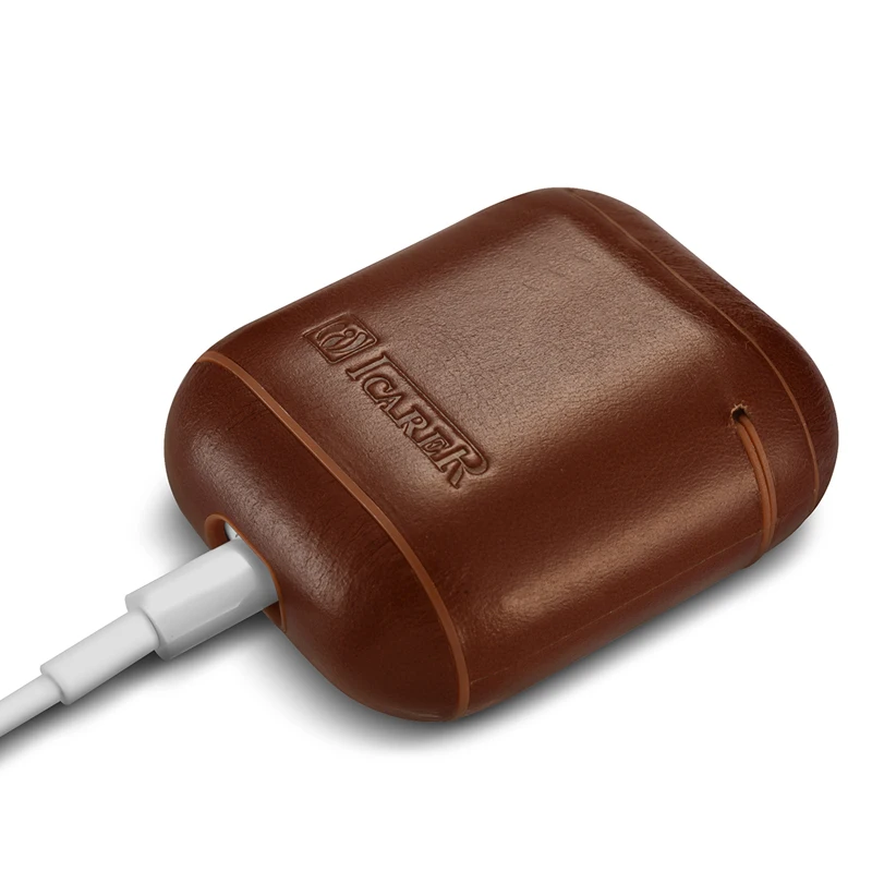 Retro Genuine Leather Headphone Case Storage Bag Cover for Apple Airpods iPhone Bluetooth Earphone Case Boxes Protective Case