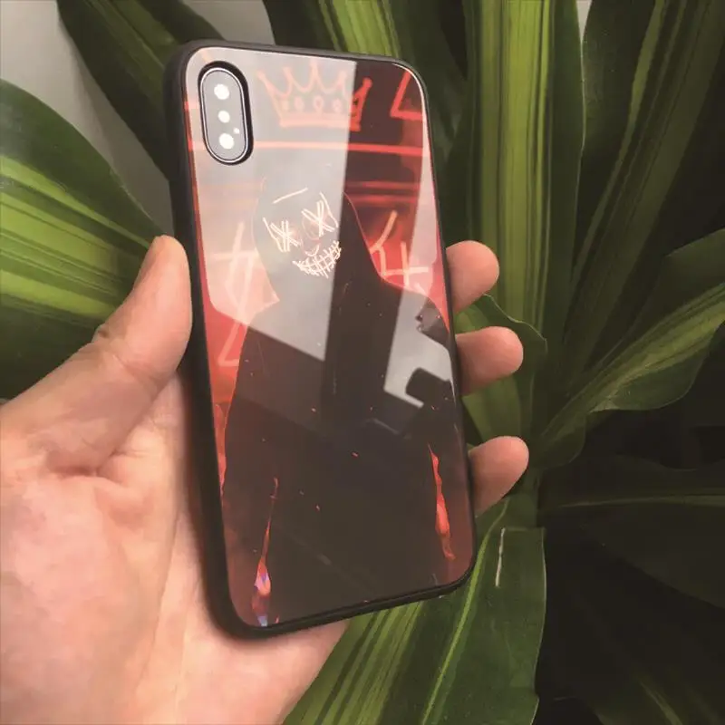 

OUTMIX Tempered Glass Phone Cover Case for Apple iPhone XR XS Max X 8 7 6 6S Plus 5 5S SE iphone 6 case for men
