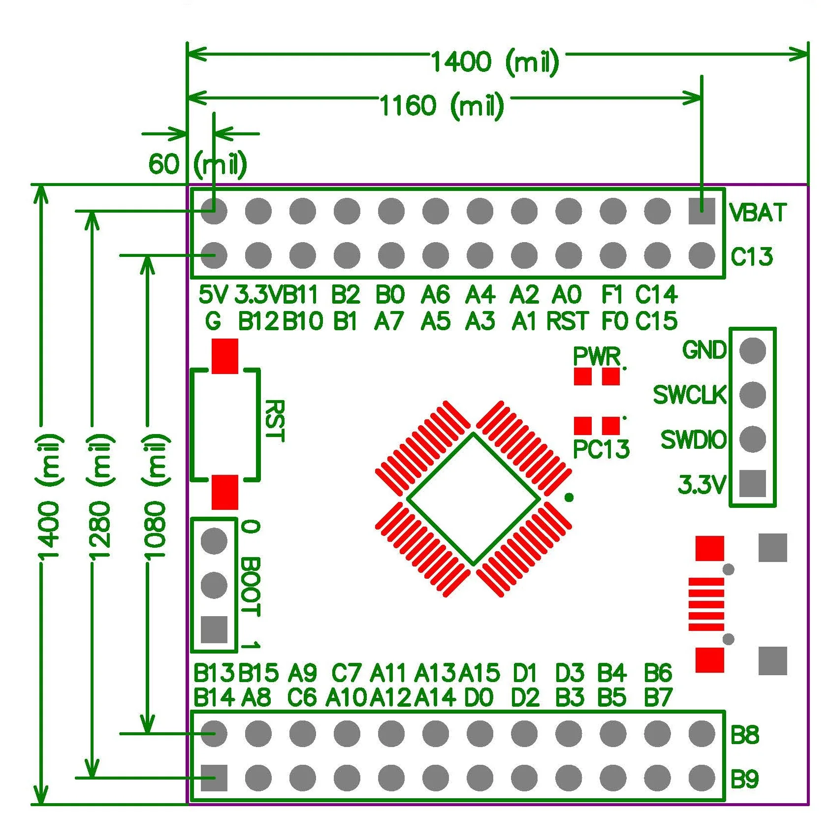 Placa central Stm32g071 Stm32g071cbt6, sistema mínimo de Cortex-M0, nuevo producto, placa de desarrollo G0, USB