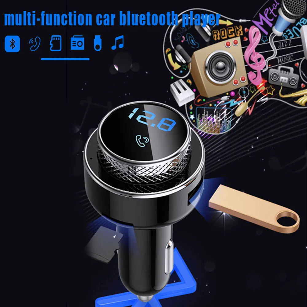 

VEHEMO Car MP3 Player FM Transmitter Wireless Bluetooth 5.0 with Dual USB Charger QC3.0 Fast Charging Car Interior Accessories