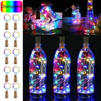 

String led Wine Bottle with Cork 20 LED Bottle Lights Battery for Party DIY Bedrooms Weddings Christmas Decoration Warm White