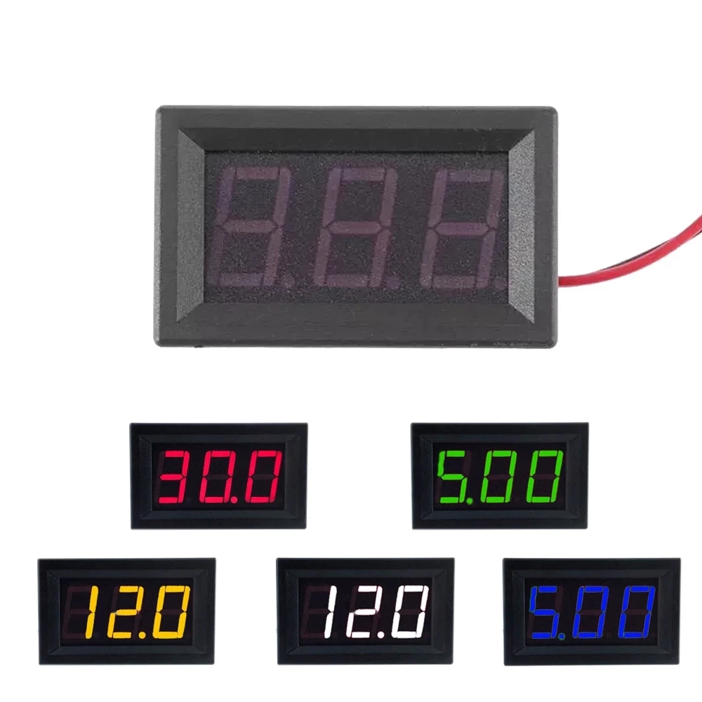 Digital Voltmeter DC 4.5V to 30V Voltage Panel Meter For 6V 12V Electromobile Motorcycle Car digital voltmeter