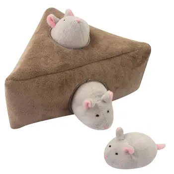 

LanLan Pet Sound Toy Interactive Simulated Mouse Cat Squeaky Hide Seek Plush Dog Toy