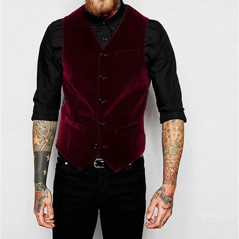 burgundy vest