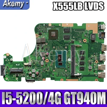 

Akemy LVDS X555LB Motherboard For Asus X555LB X555LJ X555LF X555LD X555L Loptop Motherboard Mianboard I5-5200/4G RAM GT940M-2GB