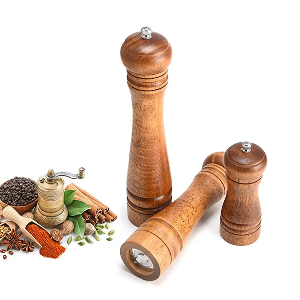 5 8 10 Inch Salt and Pepper Mill Solid Wood Spice Grain Grinder with Grinding Core Kitchen Tools | Дом и сад